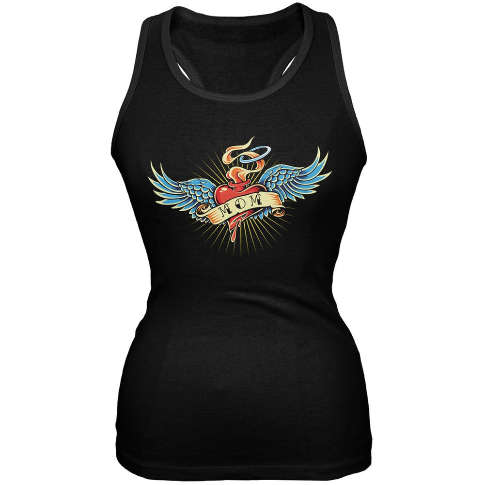 Mother's Day - I Love My Tattoo Mom Black Juniors Soft Tank Top Juniors Tank Tops Old Glory 2XL Black
