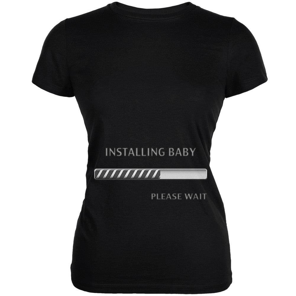 Installing Baby Funny Black Juniors Soft T-Shirt Juniors T-Shirts Old Glory 2XL Black