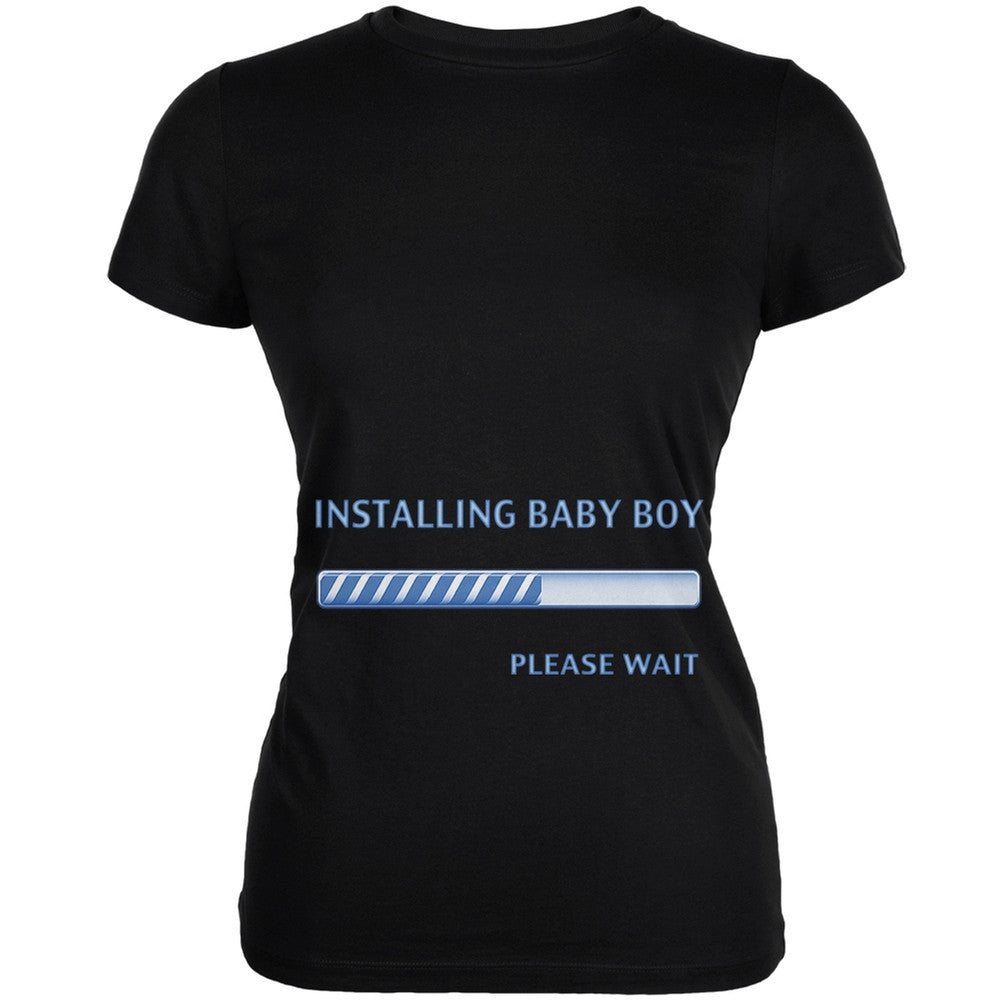 Installing Baby Boy Funny Black Juniors Soft T-Shirt Juniors T-Shirts Old Glory 2XL Black