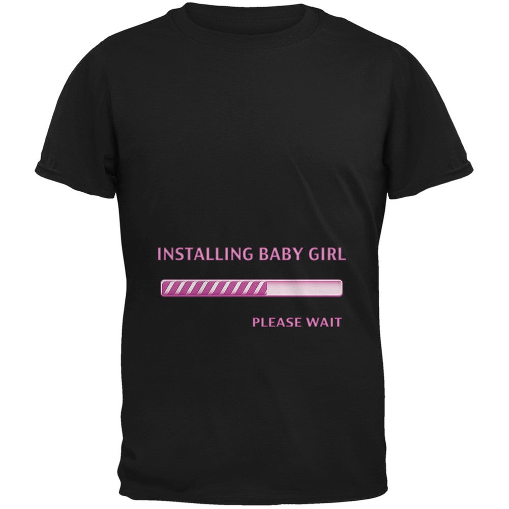 Installing Baby Girl Funny Black Adult T-Shirt Men's T-Shirts Old Glory 2XL Black