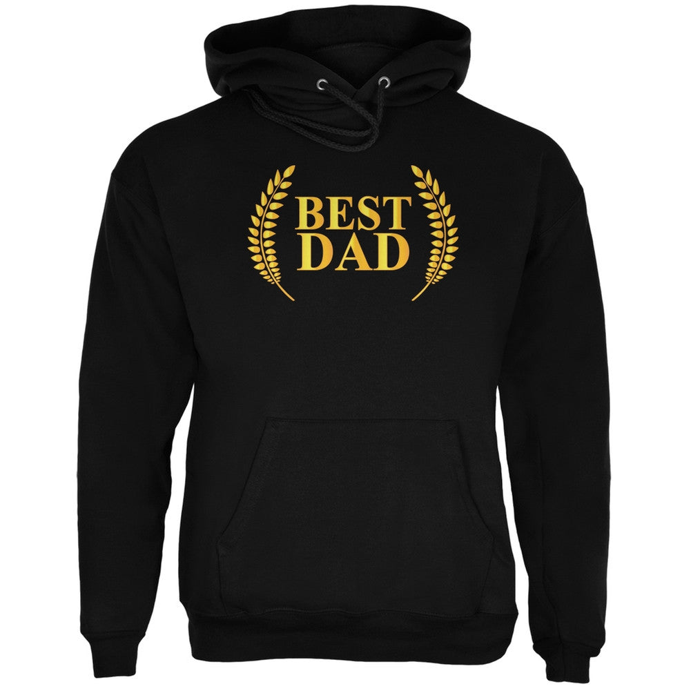 Fathers Day - Best Dad Laurel Black Adult Hoodie Men's Hoodies Old Glory 2XL Black