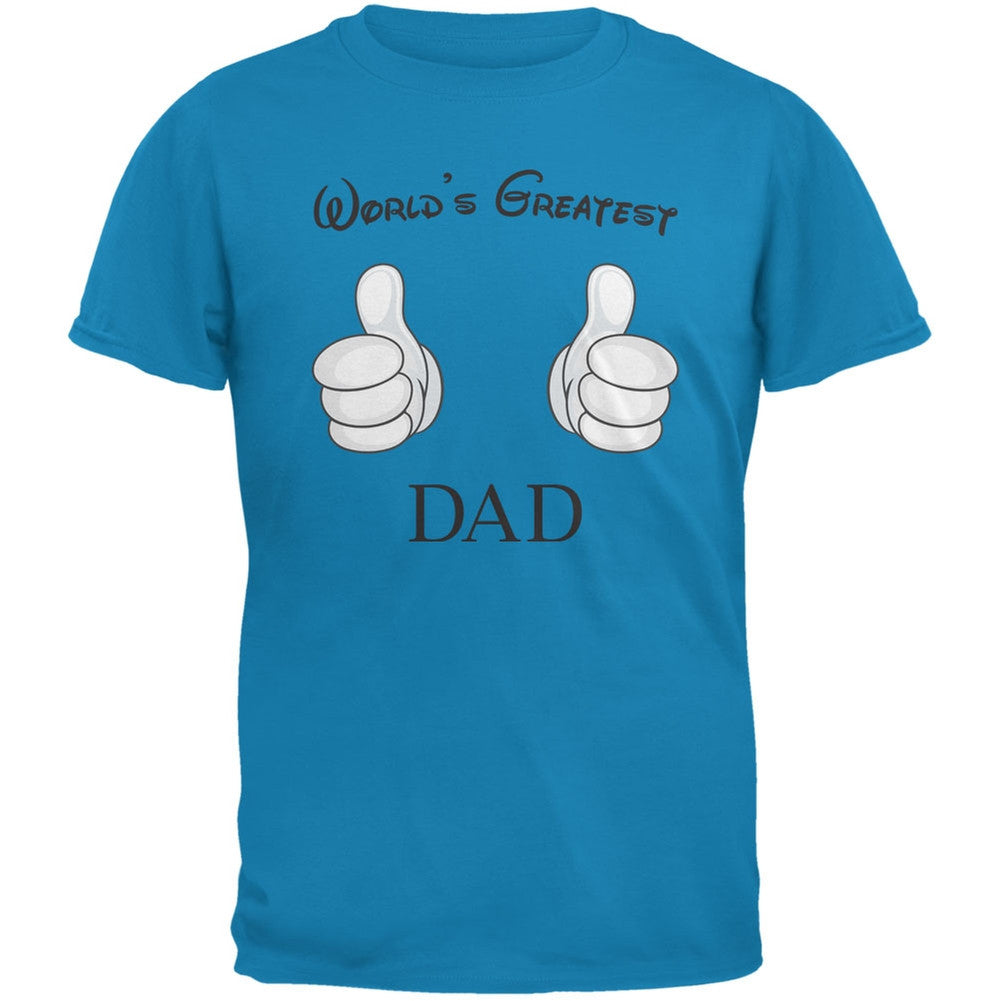 Father's Day - World's Greatest Dad Cartoon Sapphire Blue Adult T-Shirt Men's T-Shirts Old Glory 2XL Blue