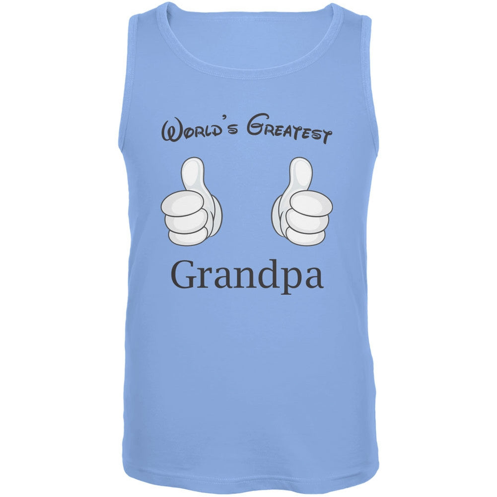 Father's Day - World's Greatest Grandpa Cartoon Carolina Blue Adult Tank Top Men's Tank Tops Old Glory 2XL Blue