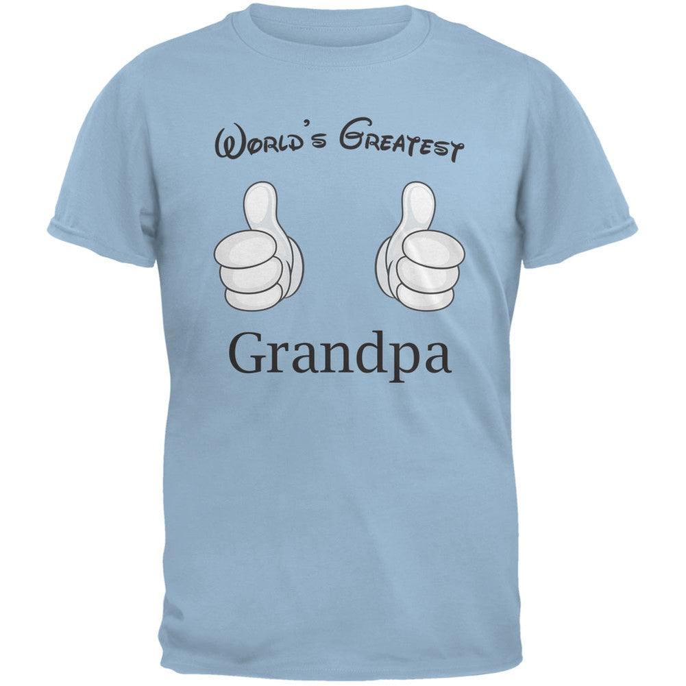 Father's Day - World's Greatest Grandpa Cartoon Light Blue Adult T-Shirt Men's T-Shirts Old Glory 2XL Blue