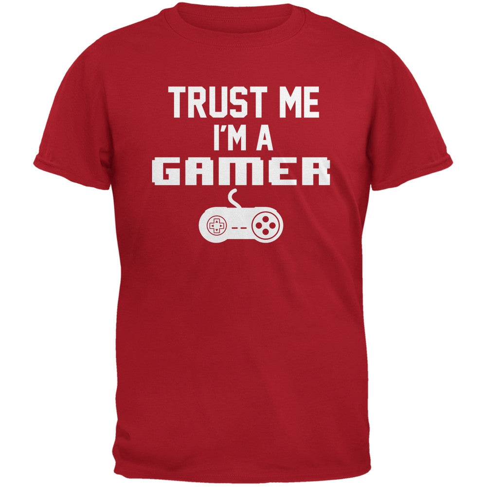 Trust Me Im A Gamer Red Adult T-Shirt Men's T-Shirts Old Glory 2XL Red