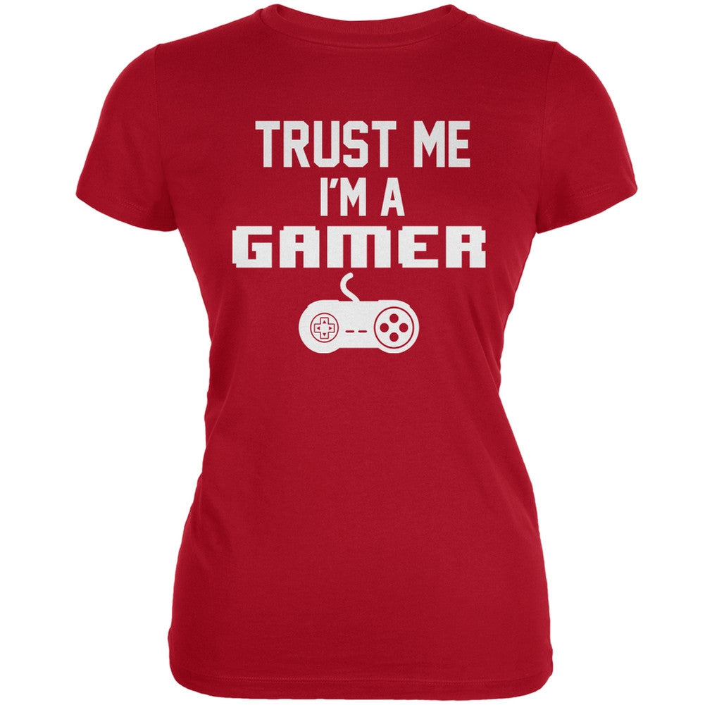 Trust Me Im A Gamer Red Juniors Soft T-Shirt Juniors T-Shirts Old Glory 2XL Red