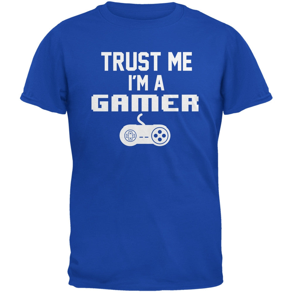 Trust Me Im A Gamer Royal Adult T-Shirt Men's T-Shirts Old Glory 2XL Blue