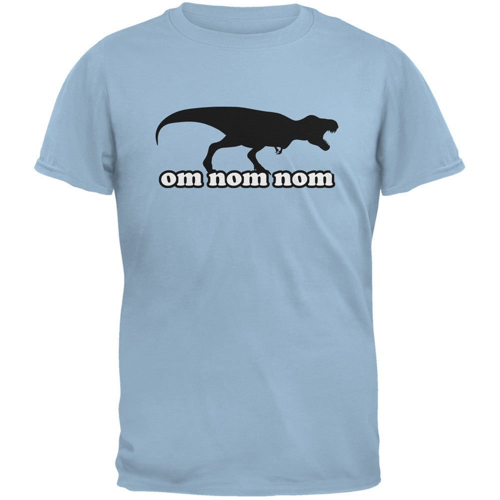 Jurassic - T-rex Om Nom Nom Light Blue Youth T-Shirt Youth T-Shirts Old Glory LG Blue