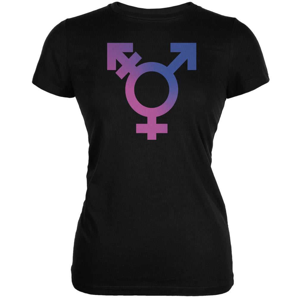 Transgender Symbol Caitlyn Jenner Black Juniors Soft T-Shirt Juniors T-Shirts Old Glory 2XL Black