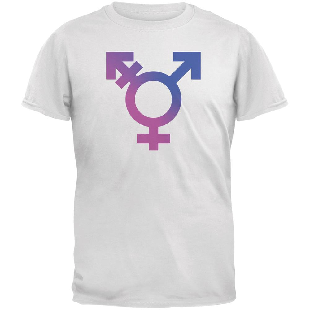 Transgender Symbol Caitlyn Jenner White Adult T-Shirt Men's T-Shirts Old Glory 2XL White