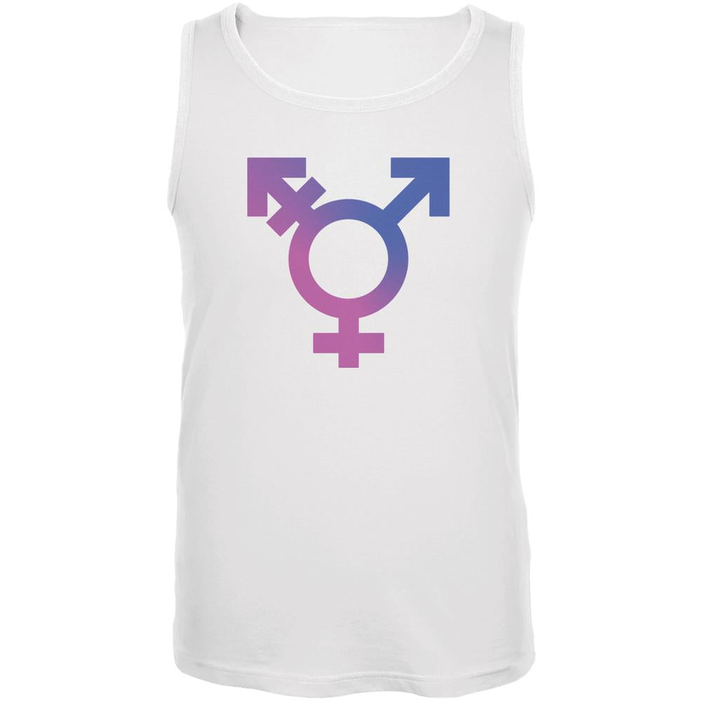 Transgender Symbol Caitlyn Jenner White Adult Tank Top Men's Tank Tops Old Glory 2XL White