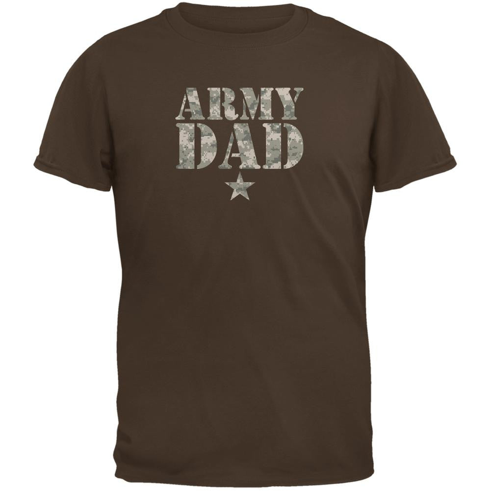 Father's Day Army Dad Brown Adult T-Shirt Men's T-Shirts Old Glory 2XL Brown