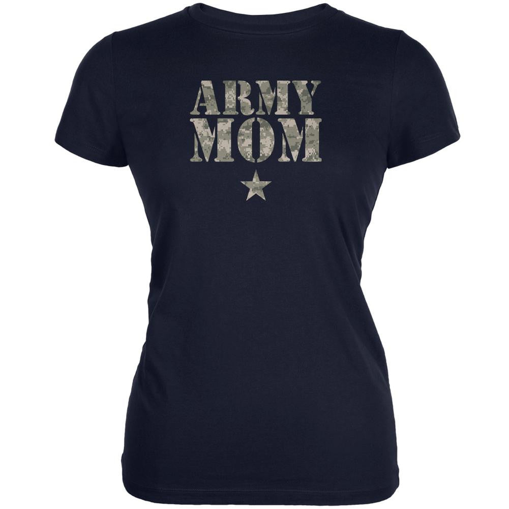 Army Mom Navy Juniors Soft T-Shirt Juniors T-Shirts Old Glory 2XL Blue
