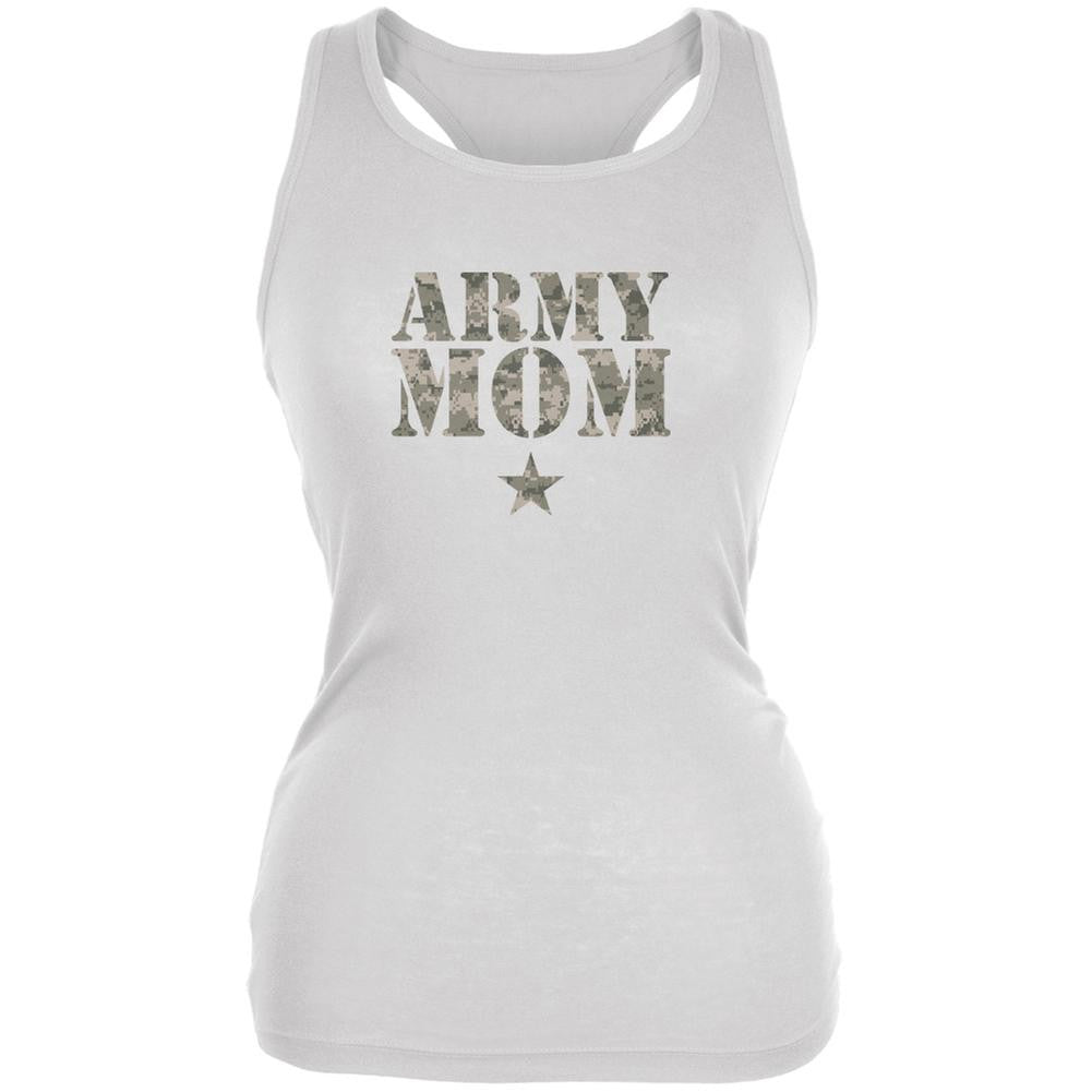 Army Mom White Juniors Soft Tank Top Juniors Tank Tops Old Glory 2XL White