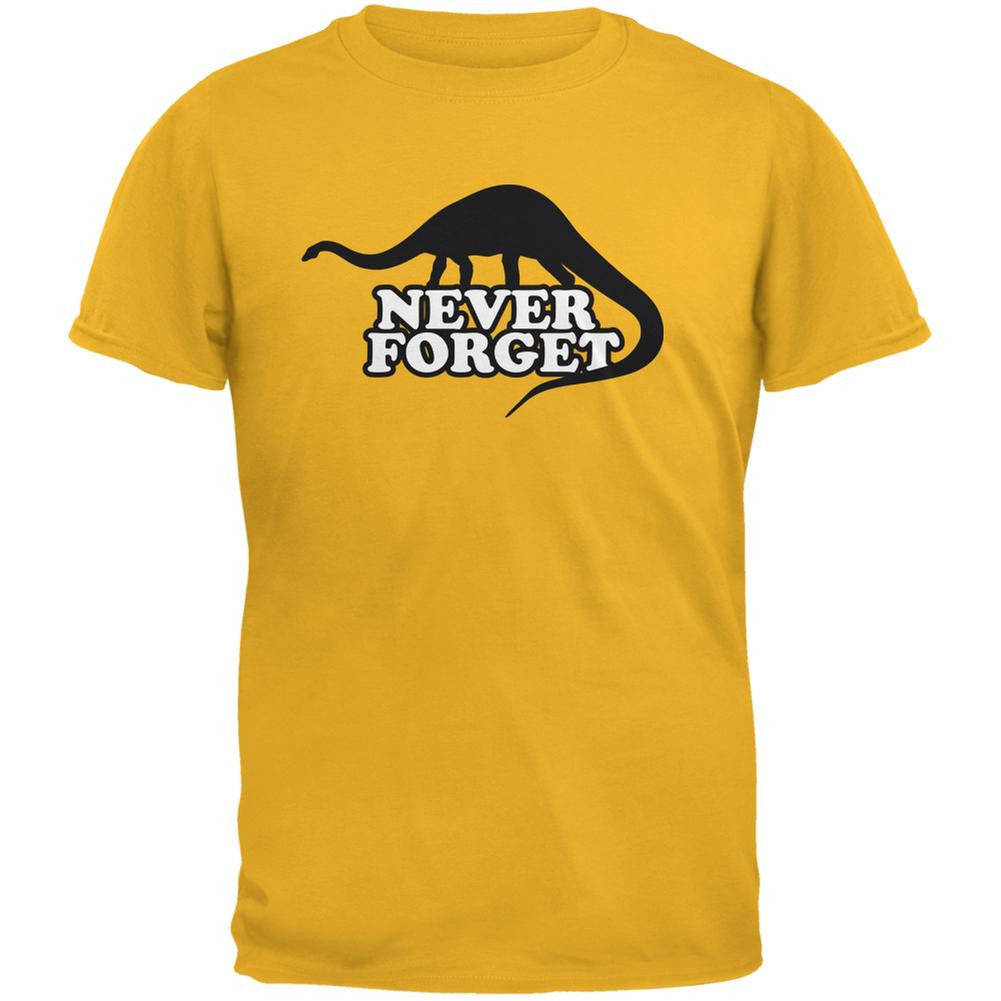 Jurassic - Never Forget Gold Adult T-Shirt Men's T-Shirts Old Glory 2XL Yellow