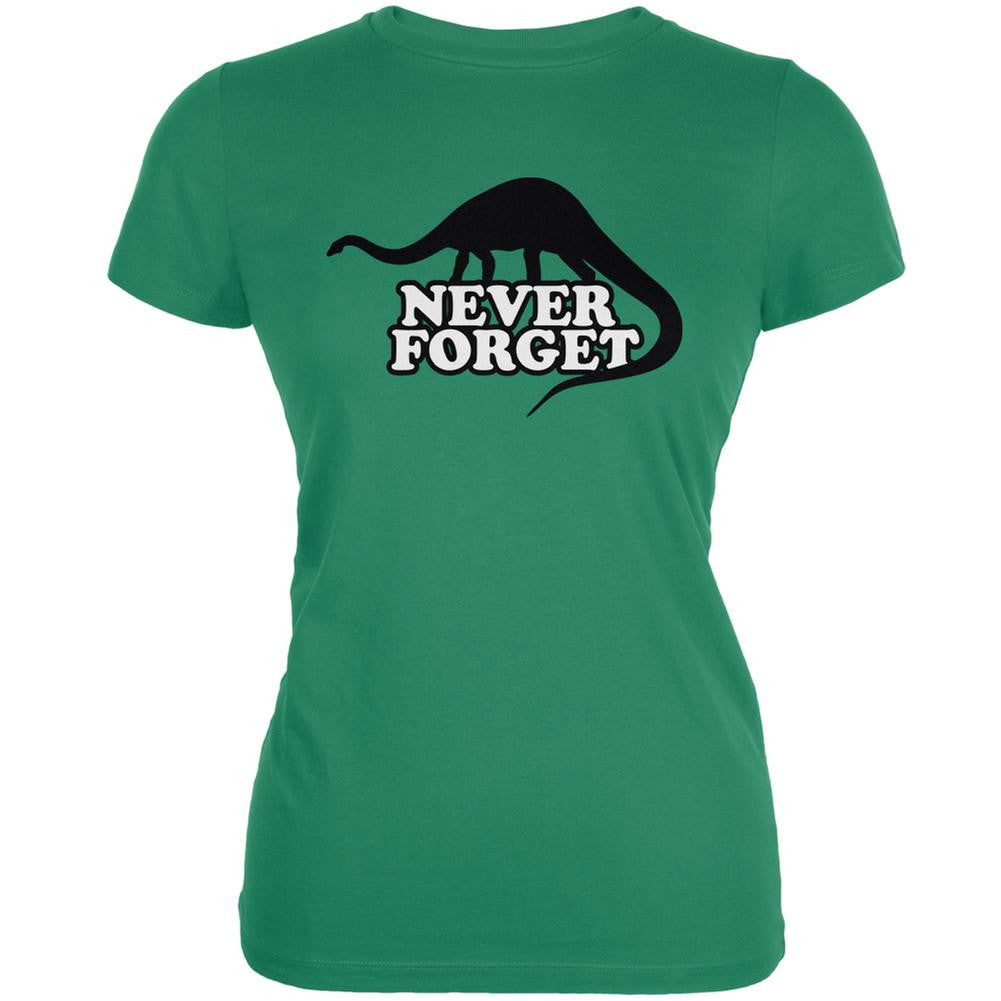 Jurassic - Never Forget Kelly Green Juniors Soft T-Shirt Juniors T-Shirts Old Glory 2XL Green