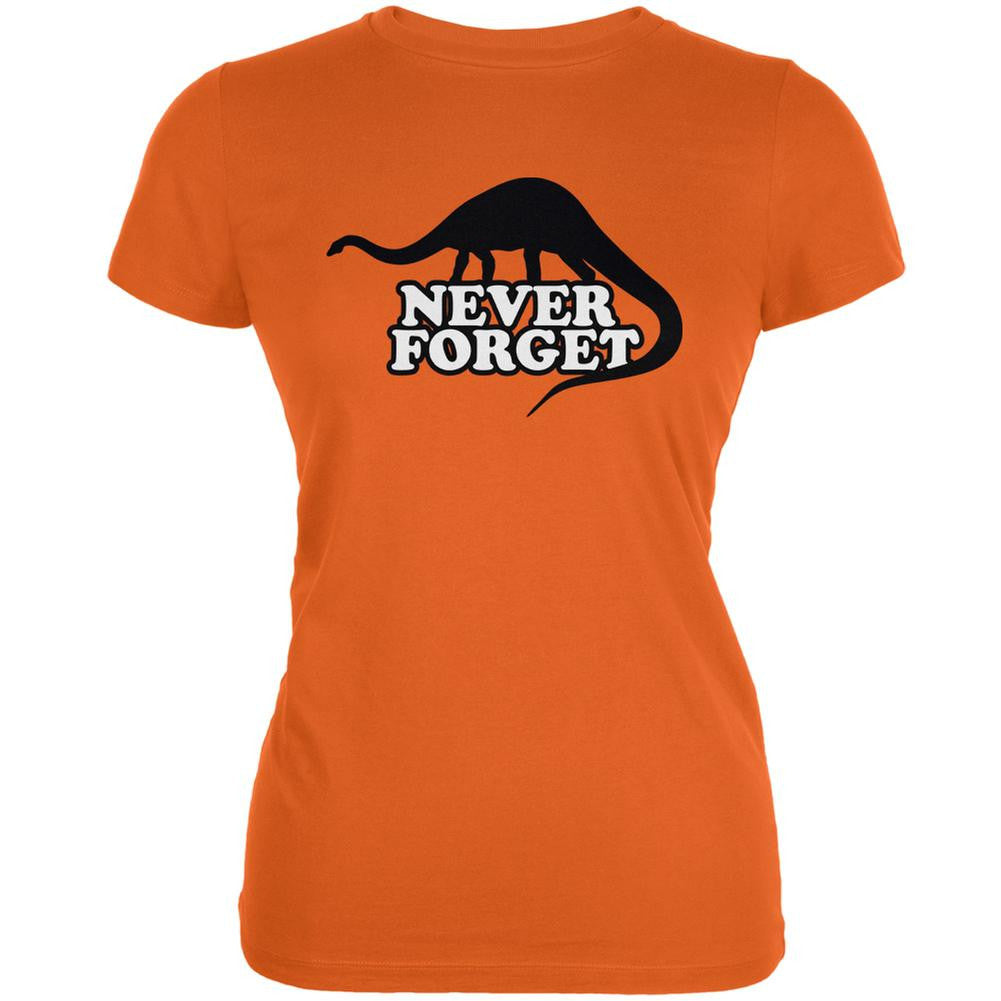 Jurassic - Never Forget Orange Juniors Soft T-Shirt Juniors T-Shirts Old Glory 2XL Orange
