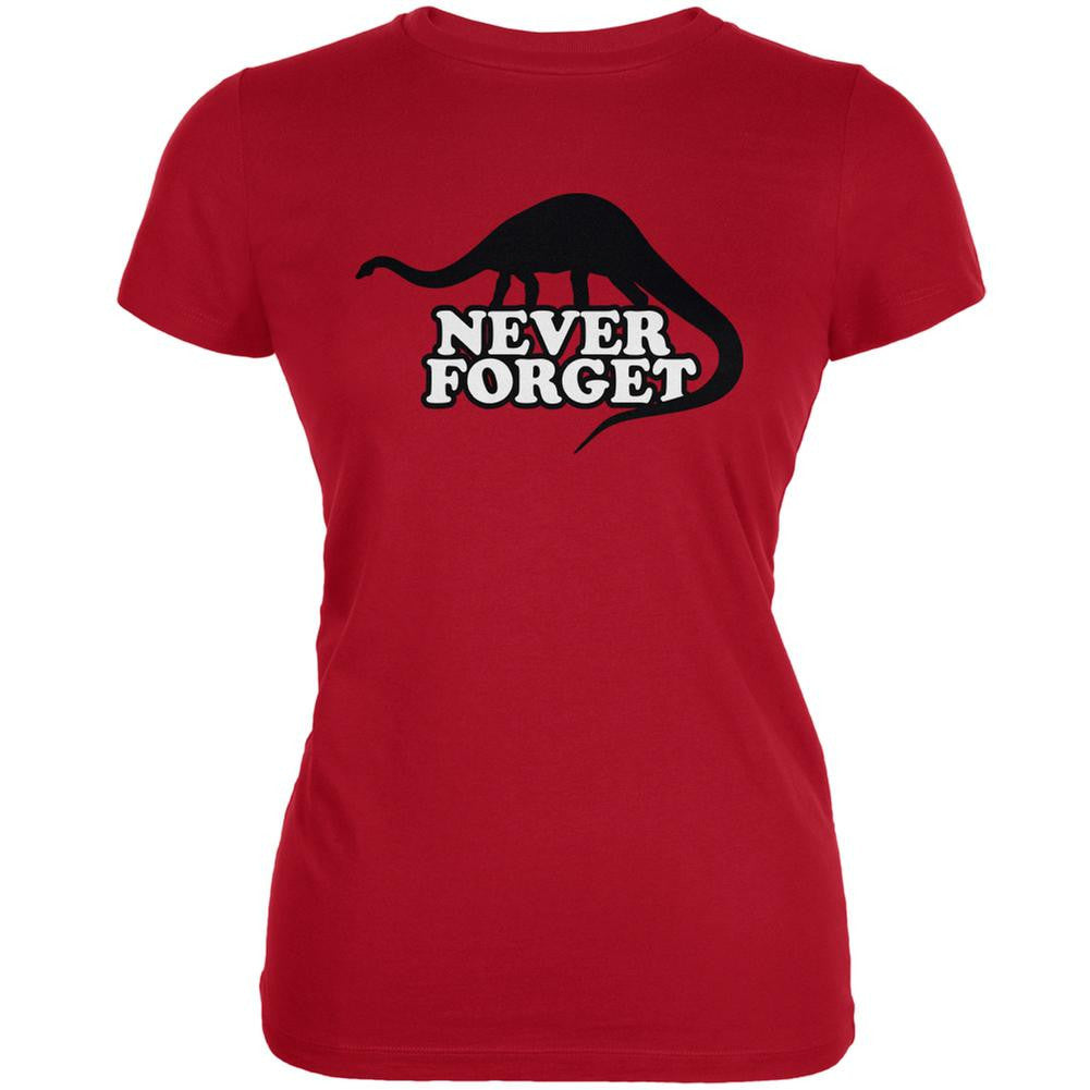 Jurassic - Never Forget Red Juniors Soft T-Shirt Juniors T-Shirts Old Glory 2XL Red