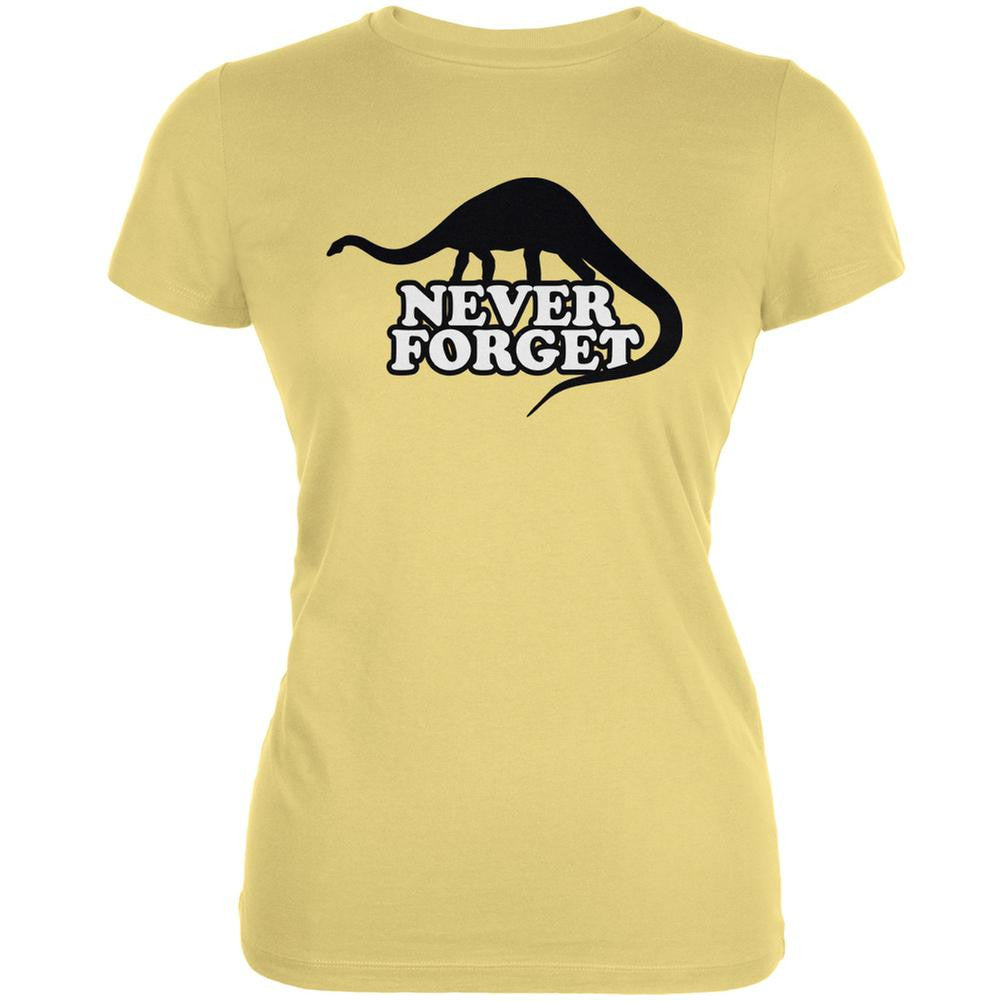 Jurassic - Never Forget Yellow Juniors Soft T-Shirt Juniors T-Shirts Old Glory LG Yellow