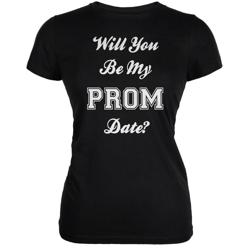 Prom Date The Big Ask Black Juniors Soft T-Shirt Juniors T-Shirts Old Glory 2XL Black