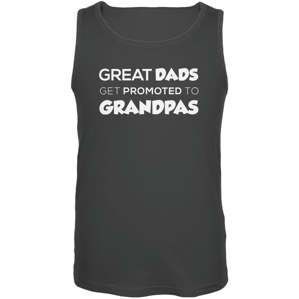Father's Day - Great Dads Get Promoted Charcoal Grey Adult Tank Top Men's Tank Tops Old Glory 2XL Grey
