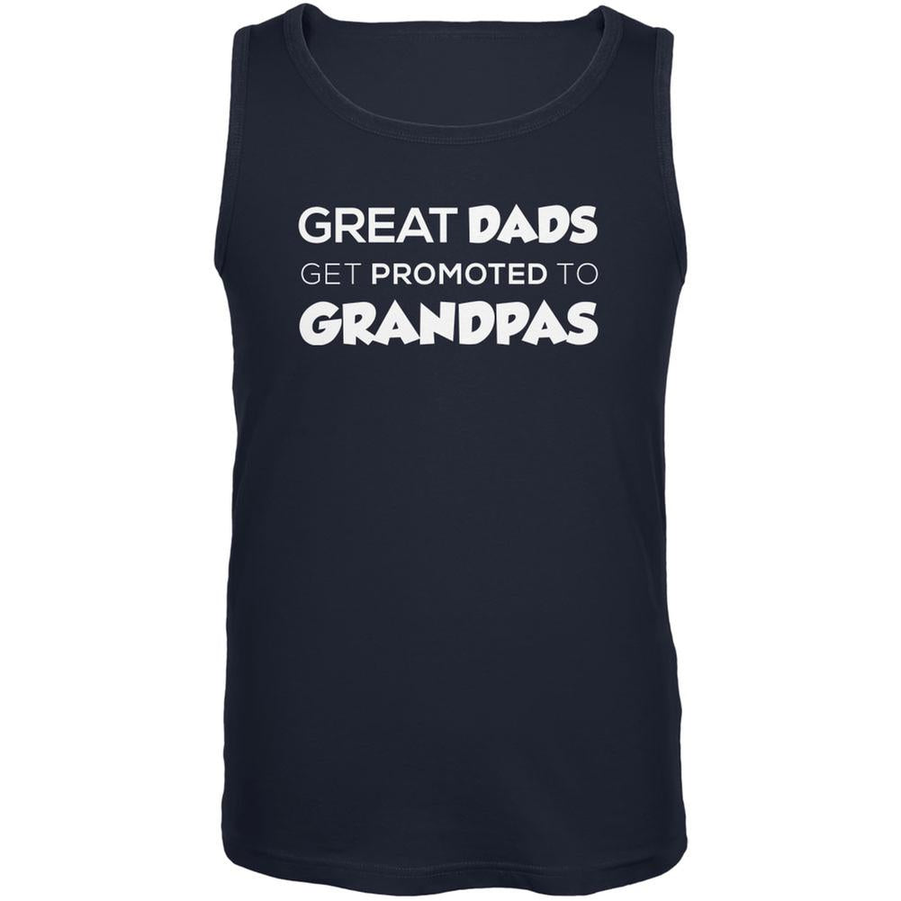 Father's Day - Great Dads Get Promoted Navy Adult Tank Top Men's Tank Tops Old Glory 2XL Blue
