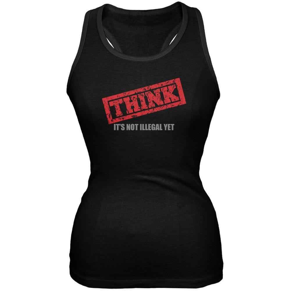 Thought Police Black Juniors Soft Tank Top Juniors Tank Tops Old Glory 2XL Black