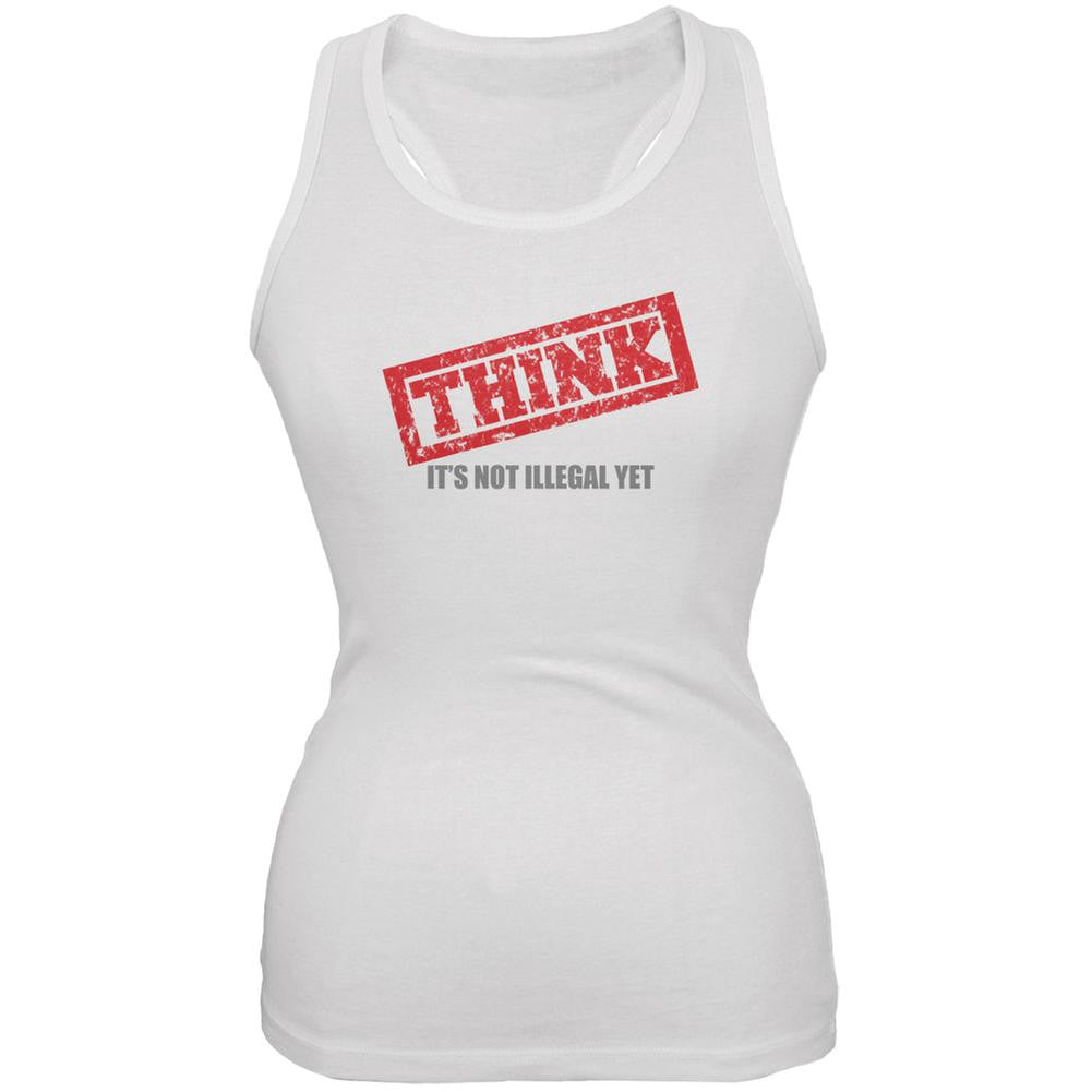 Thought Police White Juniors Soft Tank Top Juniors Tank Tops Old Glory 2XL White