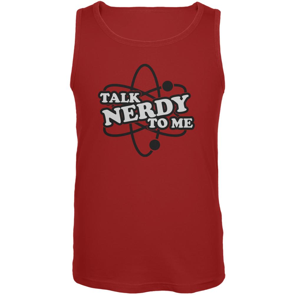 Talk Nerdy To Me Red Adult Tank Top Men's Tank Tops Old Glory 2XL Red