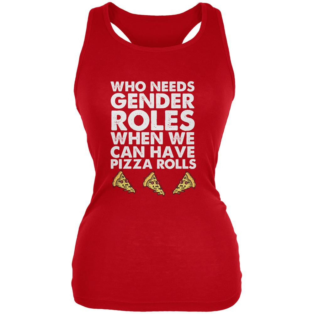 Who Needs Gender Roles - Pizza Rolls Red Juniors Soft Tank Top Juniors Tank Tops Old Glory 2XL Red