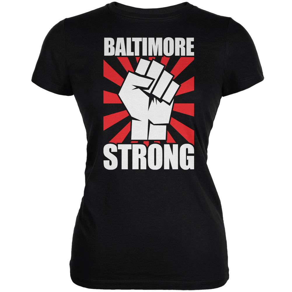 Baltimore Strong Black Juniors Soft T-Shirt Juniors T-Shirts Old Glory 2XL Black