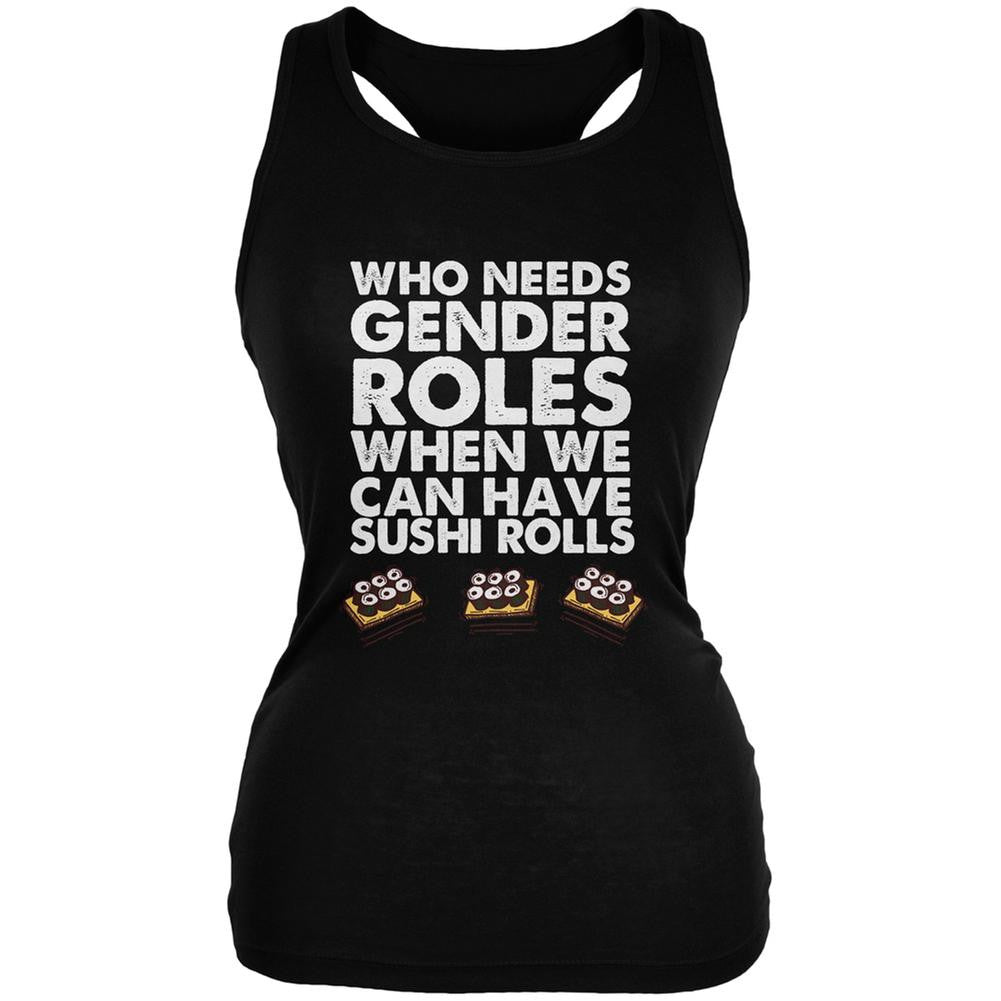Who Needs Gender Roles - Sushi Rolls Black Juniors Soft Tank Top Juniors Tank Tops Old Glory 2XL Black