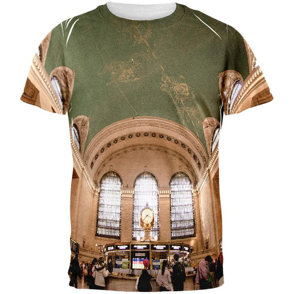 Grand Central Terminal All Over Adult T-Shirt Men's T-Shirts Old Glory 2XL Multi