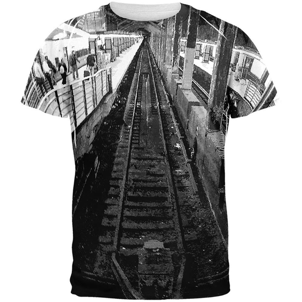 Grand Central Track All Over Adult T-Shirt Men's T-Shirts Old Glory 2XL Multi