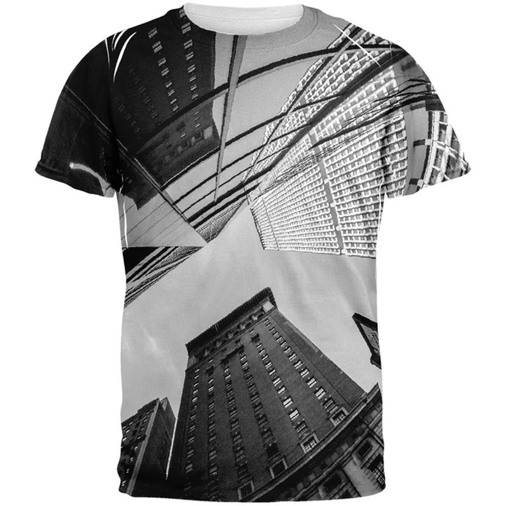 NYC Skycrapers All Over Adult T-Shirt Men's T-Shirts Old Glory 2XL Multi