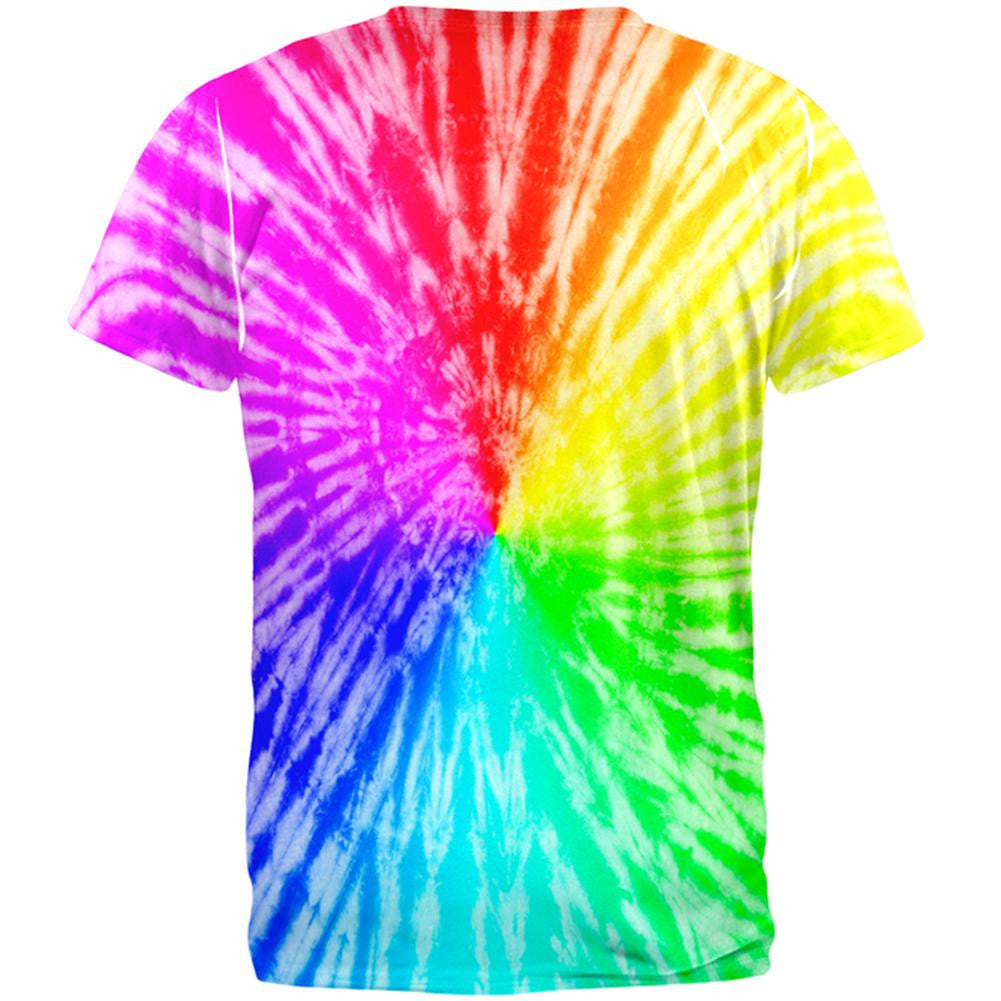Rainbow Pride LGBT Tie Dye All Over Adult T-Shirt Men's T-Shirts Old Glory
