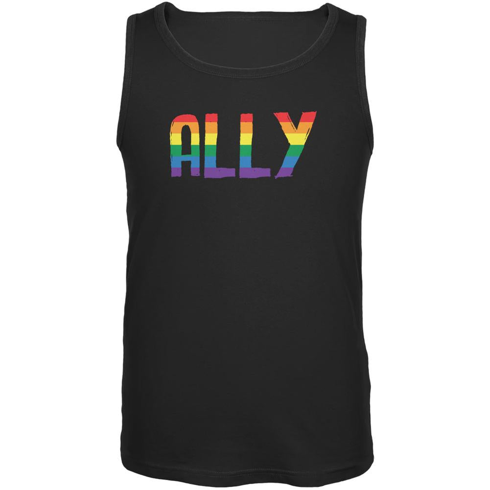 LGBT - Ally Pride Black Adult Tank Top Men's Tank Tops Old Glory 2XL Black