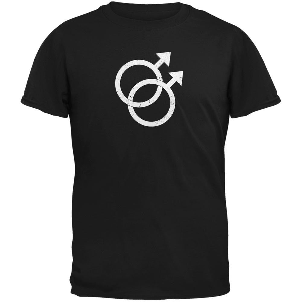LGBT - Gay Pride Distressed Symbol Black Youth T-Shirt Youth T-Shirts Old Glory LG Black