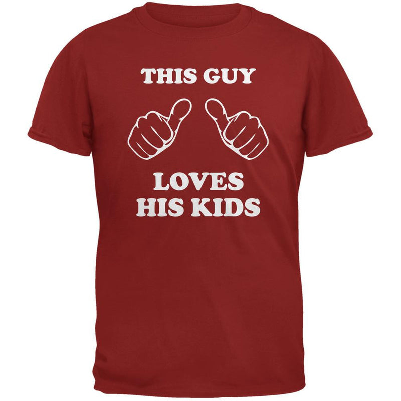 Father's Day This Guy Loves His Kids Navy Adult T-Shirt Men's T-Shirts Old Glory
