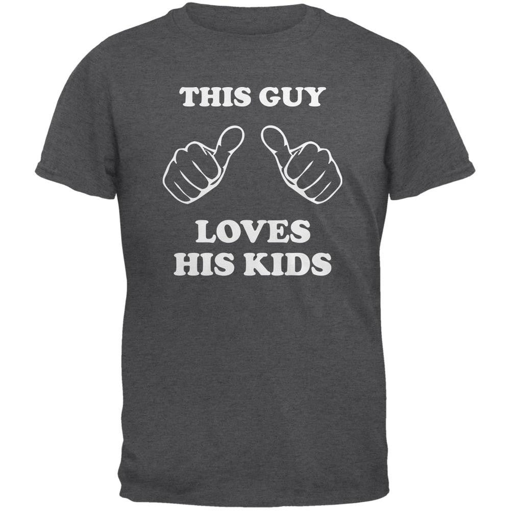 Father's Day This Guy Loves His Kids Navy Adult T-Shirt Men's T-Shirts Old Glory