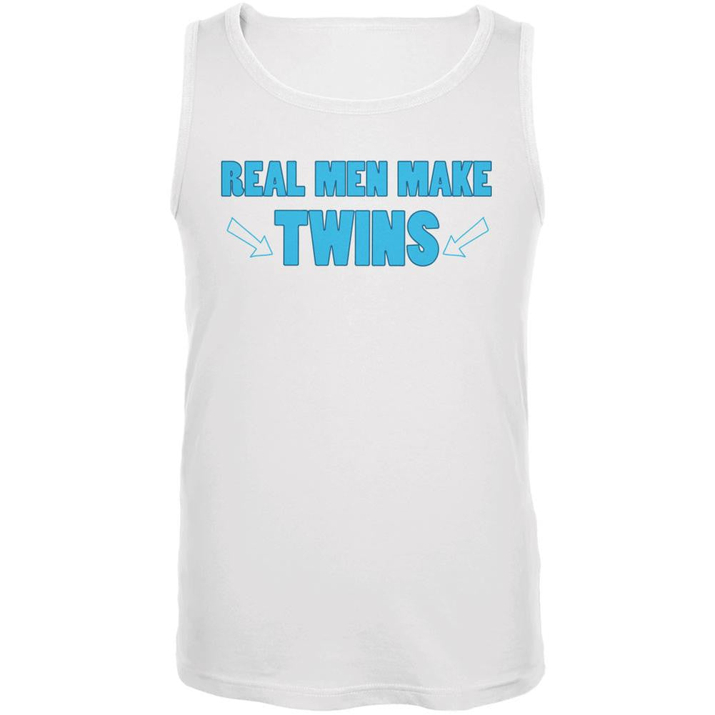 Father's Day Real Men Make Twins White Adult Tank Top Men's Tank Tops Old Glory 2XL White