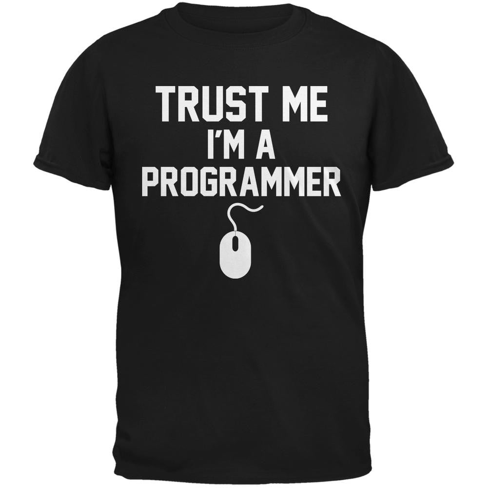 Trust Me Im A Programmer Black Adult T-Shirt Men's T-Shirts Old Glory 2XL Black
