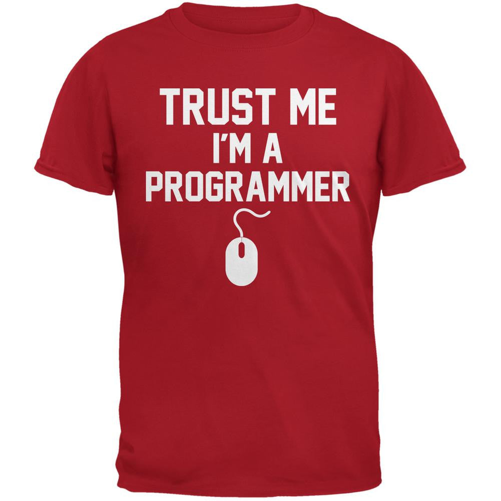 Trust Me Im A Programmer Red Adult T-Shirt Men's T-Shirts Old Glory 2XL Red