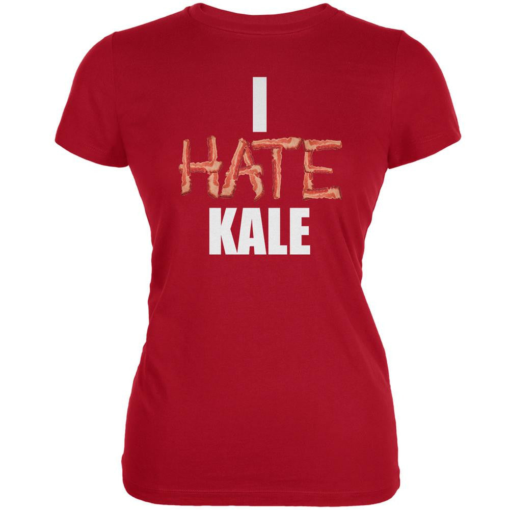 I Hate Kale Red Juniors Soft T-Shirt Juniors T-Shirts Old Glory 2XL Red