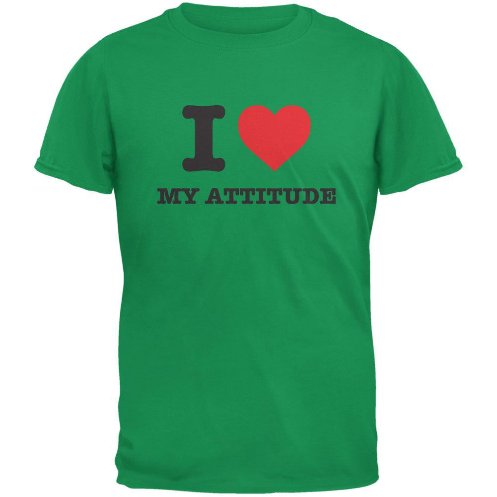 I Heart My Attitude Irish Green Adult T-Shirt Men's T-Shirts Old Glory 2XL Green