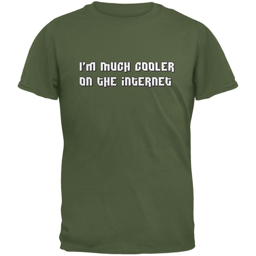 Much Cooler On The Internet Military Green Adult T-Shirt Men's T-Shirts Old Glory 2XL Green