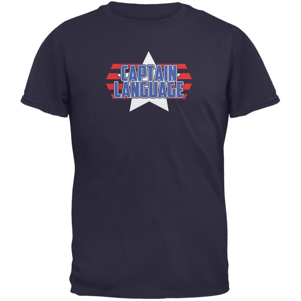 Captain Language Funny Navy Adult T-Shirt Men's T-Shirts Old Glory 2XL Blue