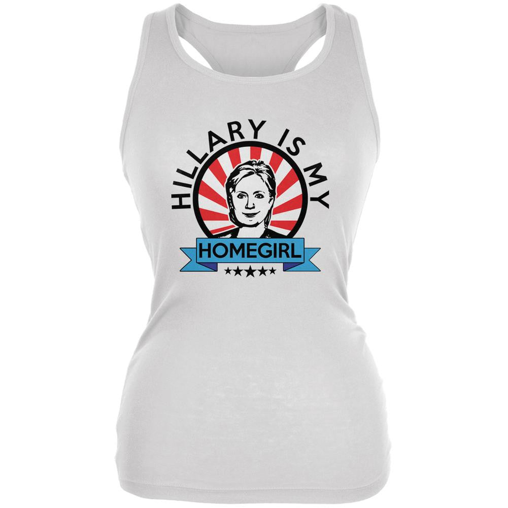 Hillary Is My Homegirl White Juniors Soft Tank Top Juniors Tank Tops Old Glory 2XL White