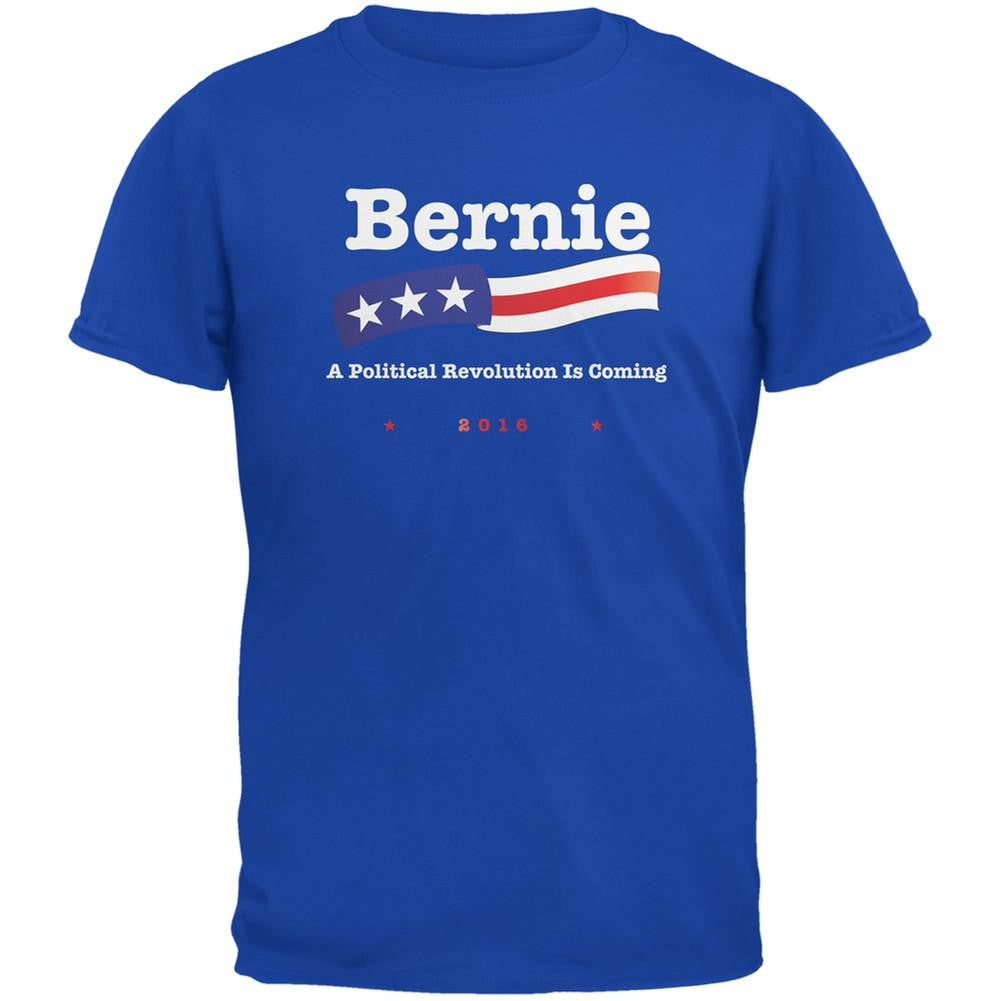 Election 2016 Bernie Sanders Revolution Royal Adult T-Shirt Men's T-Shirts Old Glory 2XL Blue
