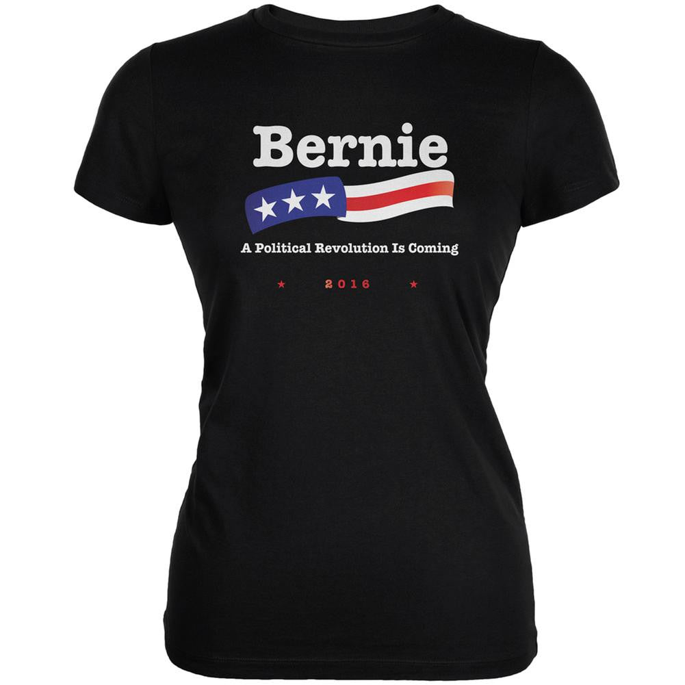 Election 2016 Bernie Sanders Revolution Black Juniors Soft T-Shirt Juniors T-Shirts Old Glory 2XL Black